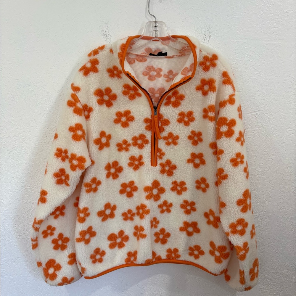 Mittoshop Floral 1/2 Zip Sherpa Pullover